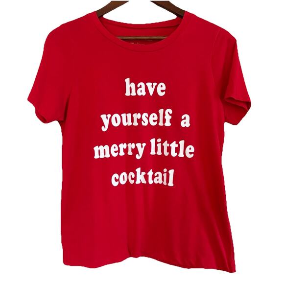 Have Yourself a Merry Little Cocktail Grayson Threads Red Women’s Large T-Shirt - Picture 2 of 9